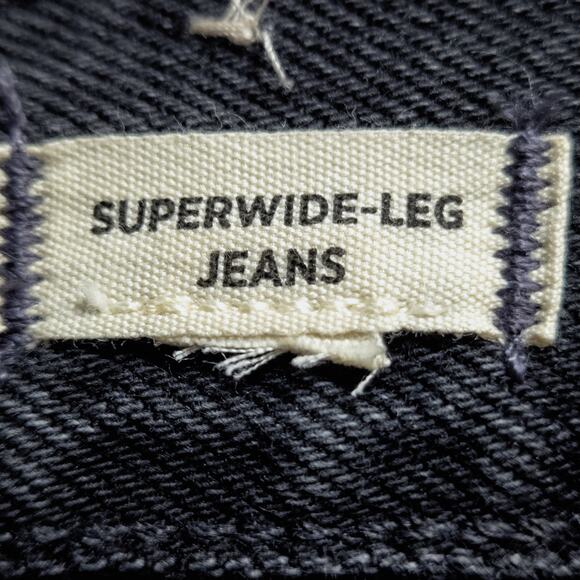 Madewell Women’s Super-Wide Leg Jeans Washed Black Long Rise Minimalist 30" - Picture 11 of 12